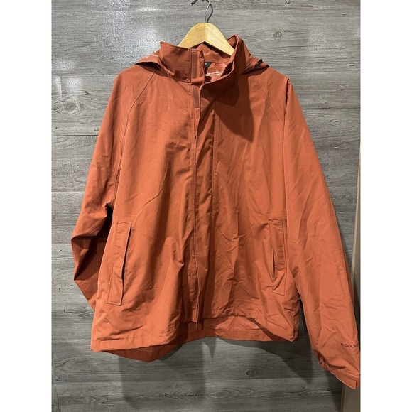 Woolrich Orange Men’s XL Rain Jacket Zip Up Hooded - Picture 1 of 11